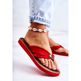 Ženske materijalne japanke Big Star JJ274A349 crvene crvena 2