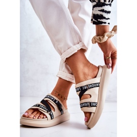 Modne ženske kožne papuče La.Fi Bež Menifis crna 2