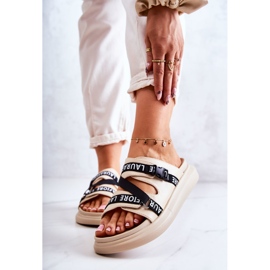 Modne ženske kožne papuče La.Fi Bež Menifis crno 1