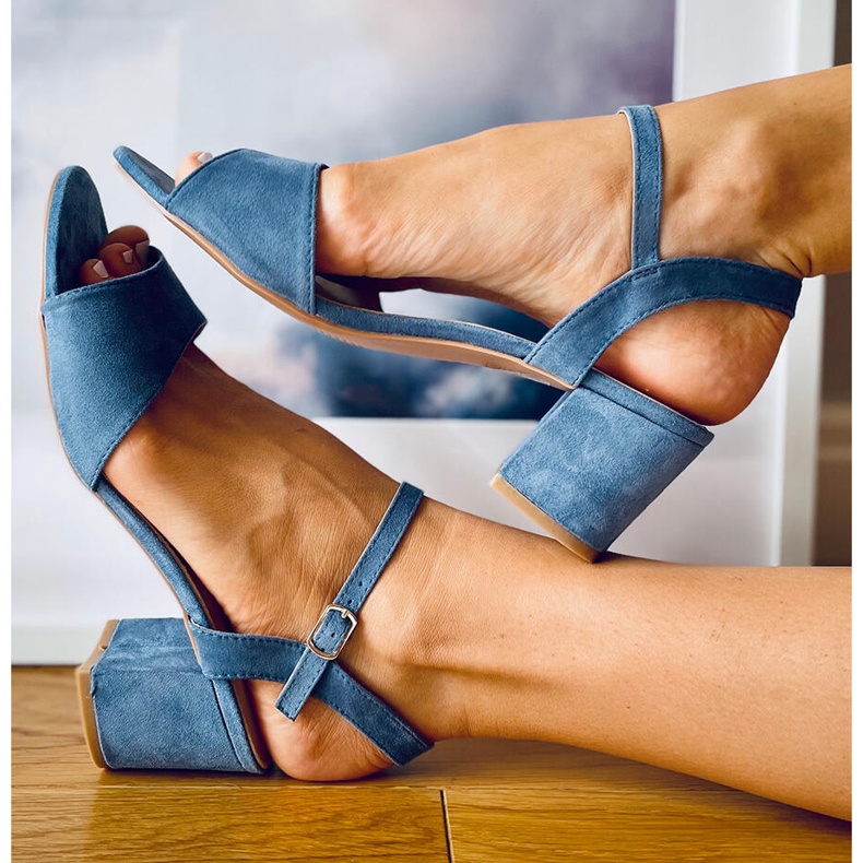 Jolina plave sandale na visoku petu plava 2