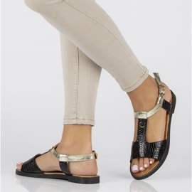 Filippo DS2099 / 22 Bk crne sandale crna zlatni 1