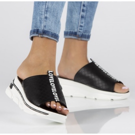 Kožne papuče Filippo DK3679 / 22 Bk crne crno 1