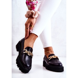 Ženske broge cipele Zlatna kožna dekoracija Laura Messi 2383 crna crno 2