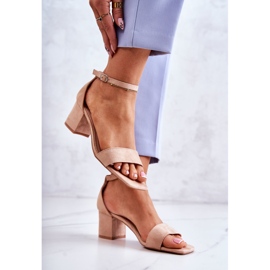 Vinceza Modne antilop sandale na baru Bež Rovena 2