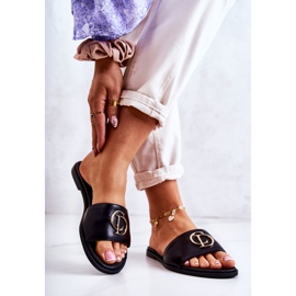 Kožne ženske papuče Nicole 2735 crne crna 2