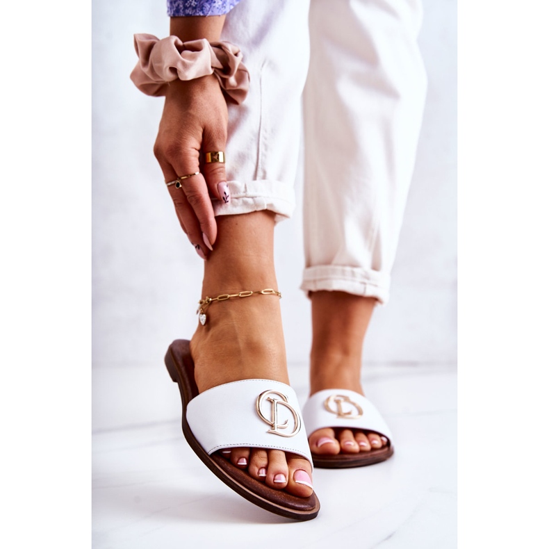 Kožne ženske papuče Nicole 2735 Bijela 1