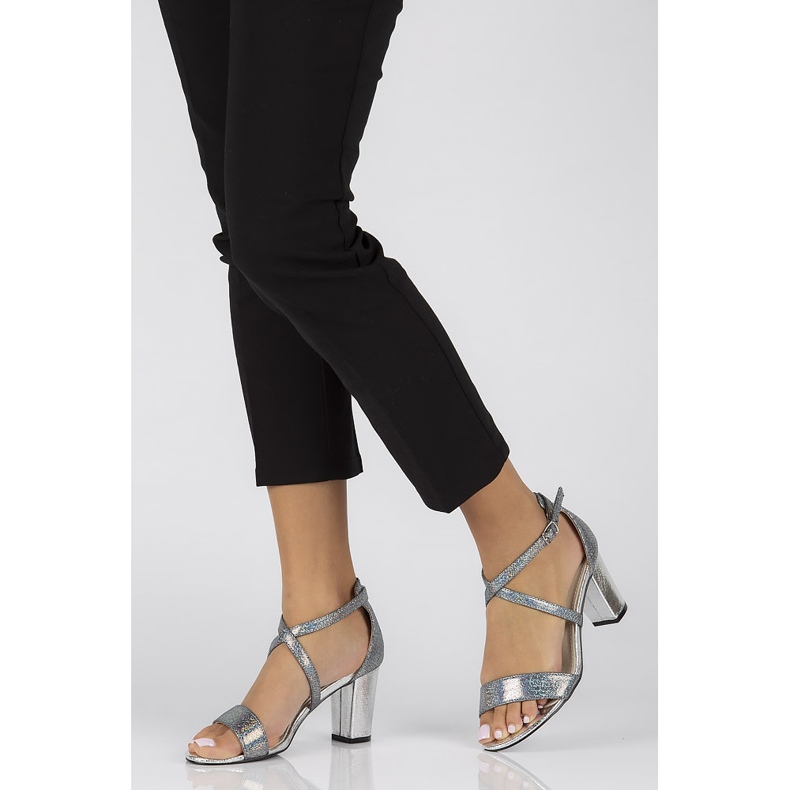 Filippo DS1276 / 22 Si srebrne sandale srebro siva 2