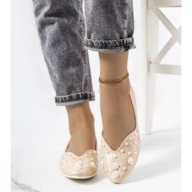 Zlatne balerinke svilenog izreza zlatni 1