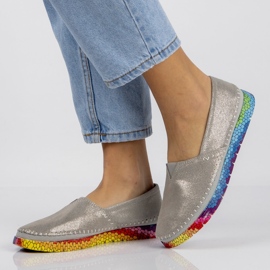 Kožne cipele Filippo DP1213 / 20 Si srebrne srebro 2