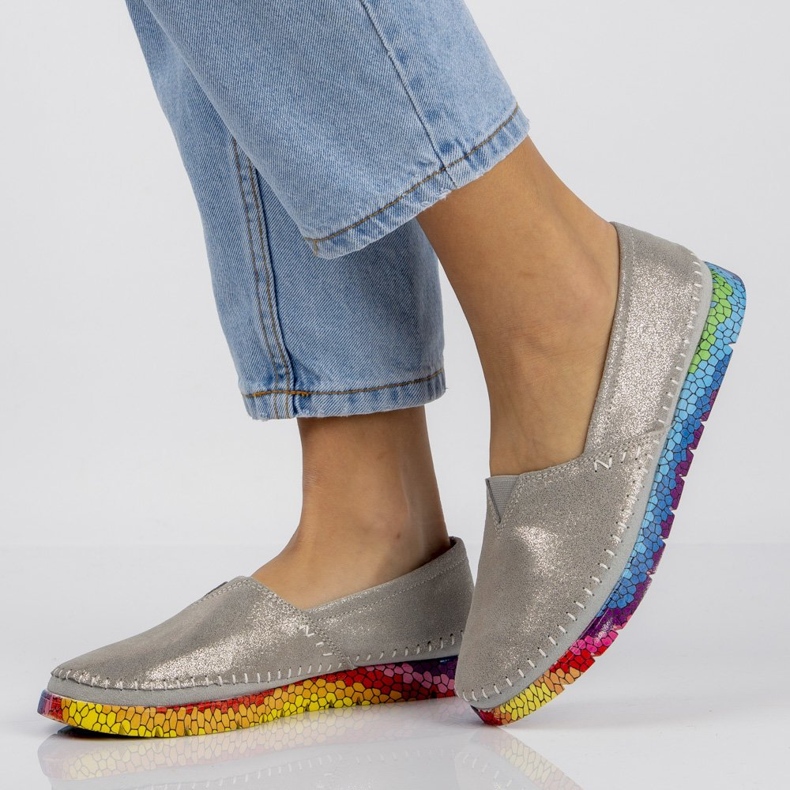 Kožne cipele Filippo DP1213 / 20 Si srebrne srebro 2