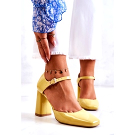 PG1 Modne lakirane pumpice na žutom maoris baru žuta boja 4