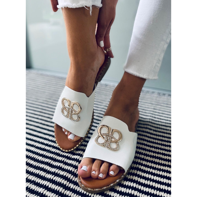 Inday bijele ženske papuče bijela 2