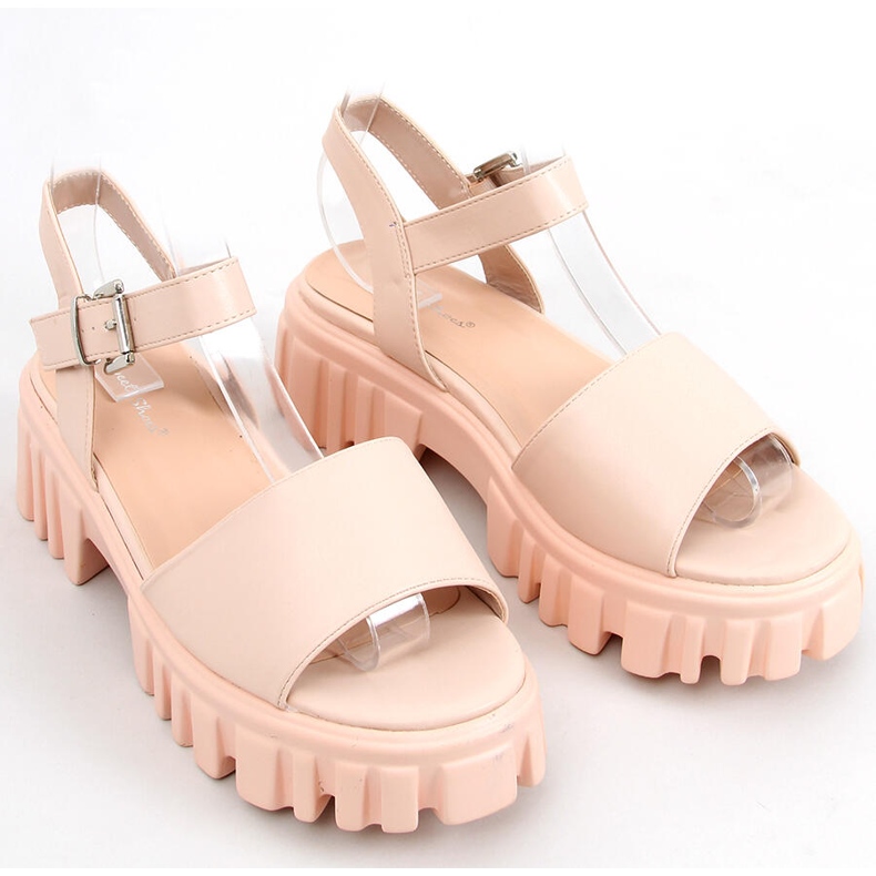 Dianne Beige sandale s visokim potplatom bež 2