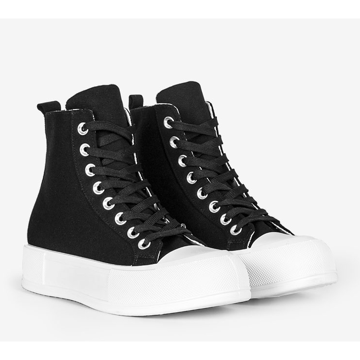 Crne tenisice na visokom Natasha potplatu crna 1