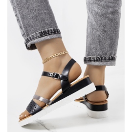 Ženske crne sandale Cubbine crno srebro 1