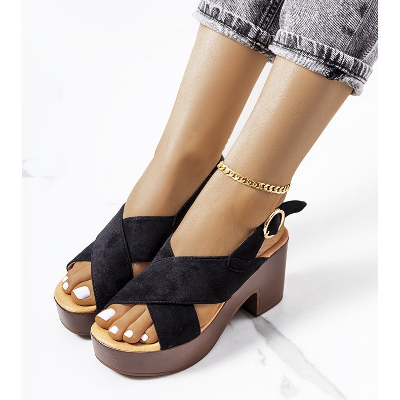 Crne sandale na platformi Chapel crno 1