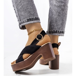 Crne sandale na platformi Chapel crno 2