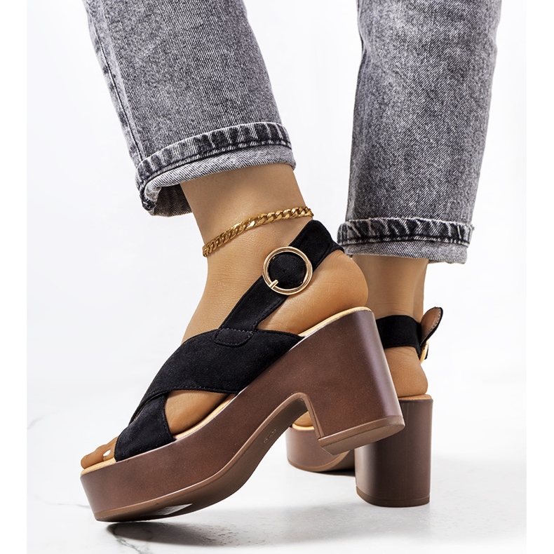 Crne sandale na platformi Chapel crna 2