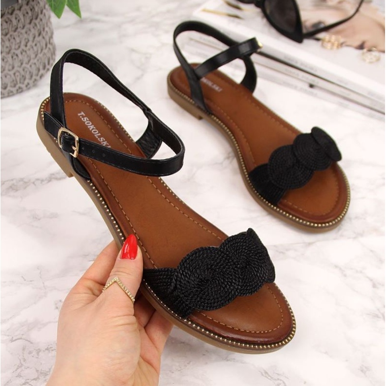 Ravne sandale T.Sokolski W SCA37A crne crno 1