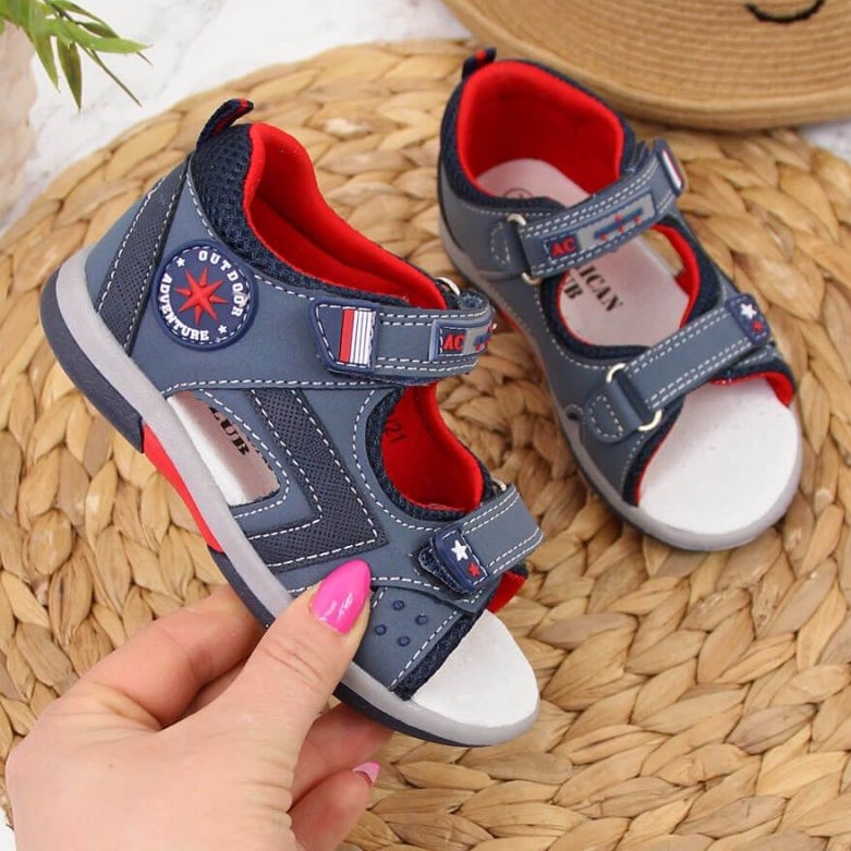 Velcro sandale American Club Jr AM825A tamnoplave mornarsko plava 1