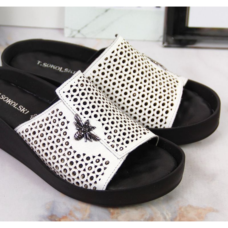 Kožne ažur T.Sokolski W SCA163 bijele papuče bijela 2