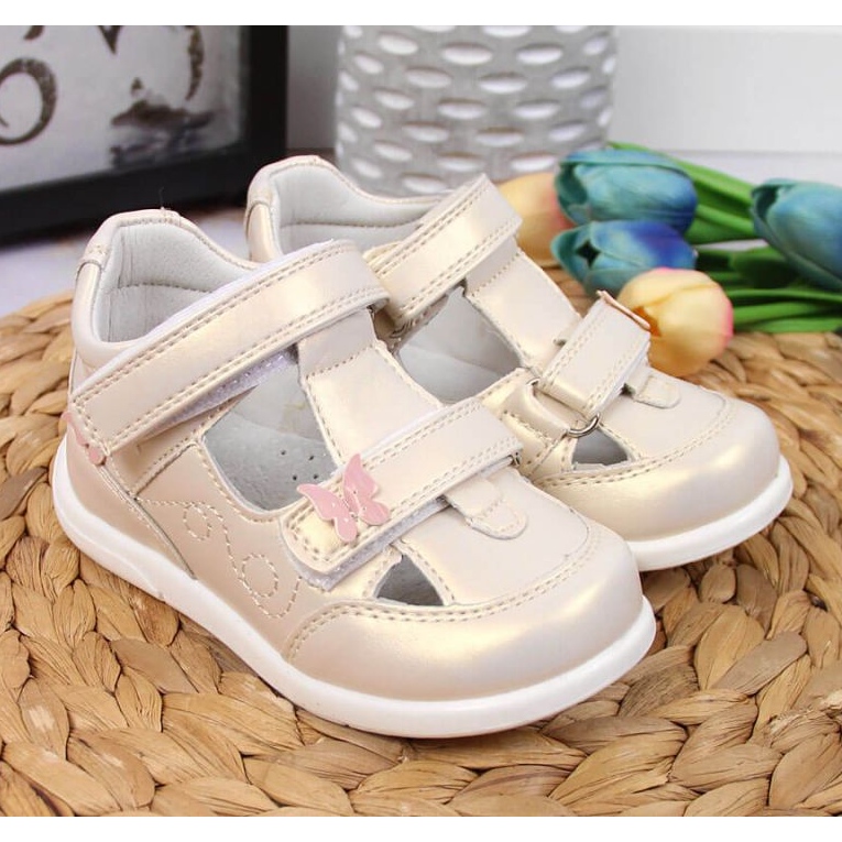 Cipele ažurne cipele American Club Jr AM892A zlatne zlatni 2