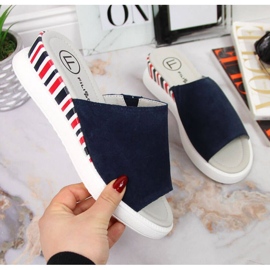 Kožne papuče na klin Filippo W PAW359 tamnoplave tamnoplava 1