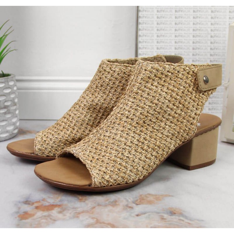 Zatvorene sandale Rieker M RKR538 bež raznobojna 2