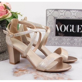 Zlatne sandale Filippo W PAW355B na stupu zlatna 2