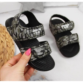 Sandale od čičak pjene American Club Jr AM881A camo zelena 1