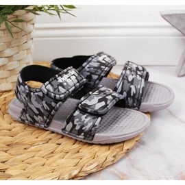 Sandale od čičak pjene American Club Jr AM881B sive 2