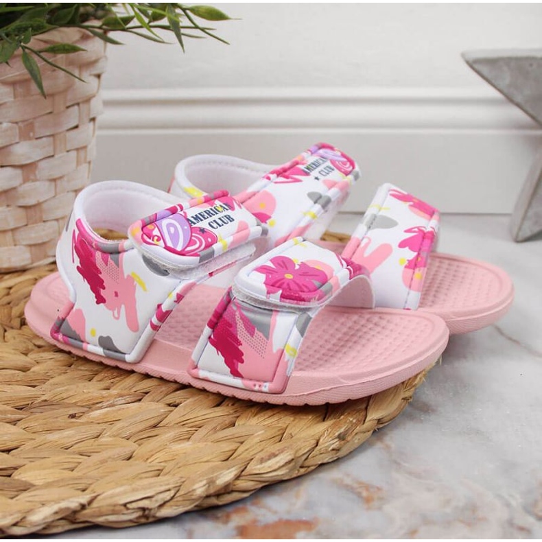 Sandale od čičak pjene American Club Jr AM882A roze ružičasta 2