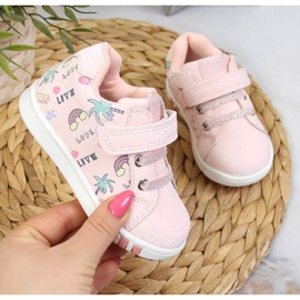 Velcro sportske cipele American Club Jr AM883A roze ružičasta 1