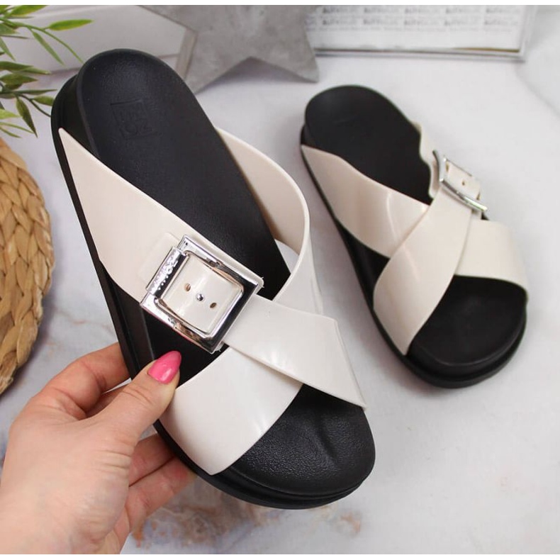 Meliski Zaxy W JJ285057 krem ​​papuče ekru 1