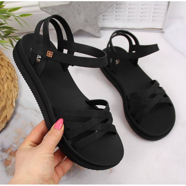 Gumene sandale na čičak Zaxy W JJ285068 crne crna 1