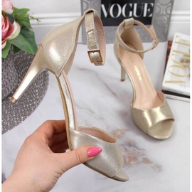 Sandale na visokoj potpetici Sergio Leone W SK374B zlatne zlatna 1