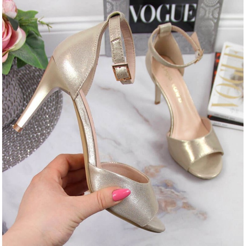 Sandale na visokoj potpetici Sergio Leone W SK374B zlatne zlatni 1