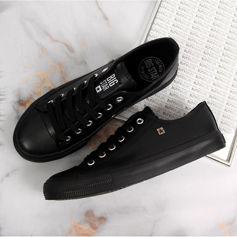 Crne niske tenisice od eko kože Big Star V274871 crna 1