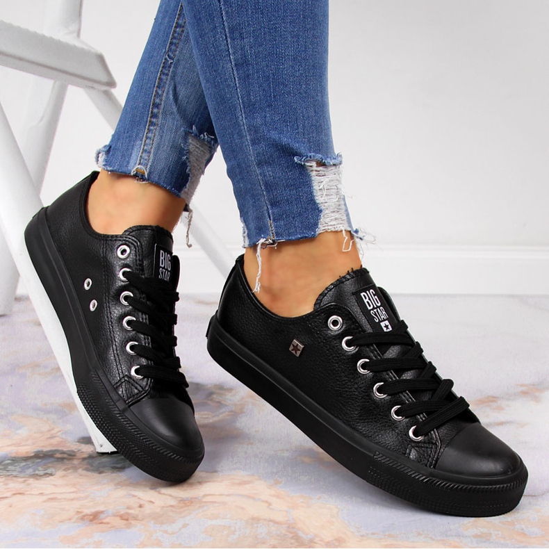 Crne niske tenisice od eko kože Big Star V274871 crna 2