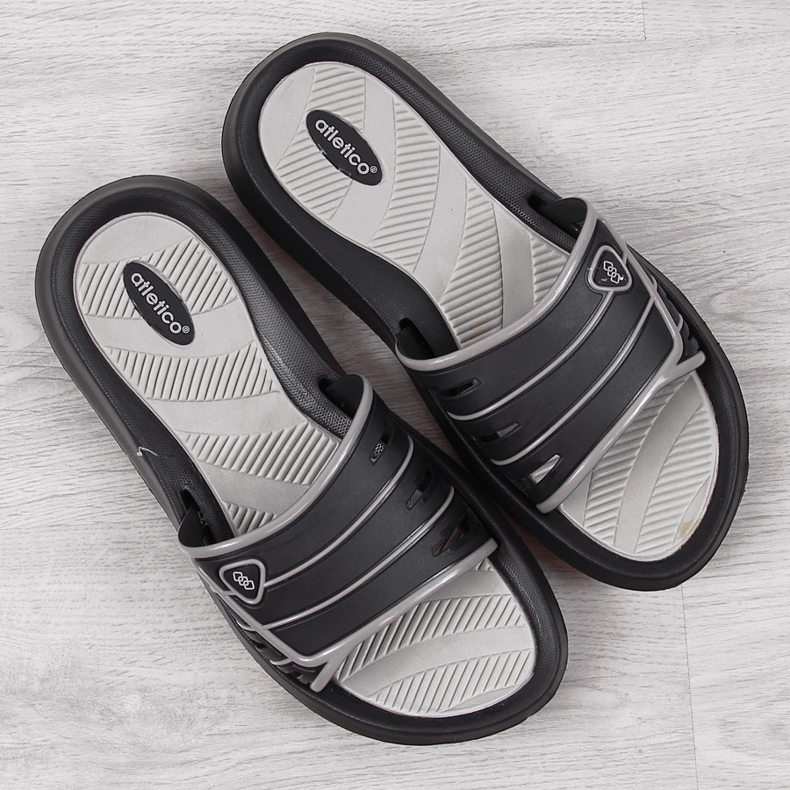 Crne muške gumene papuče Atletico crno 1