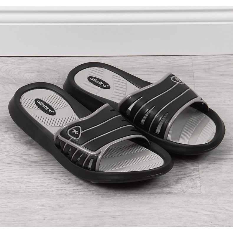 Crne muške gumene papuče Atletico crna 2