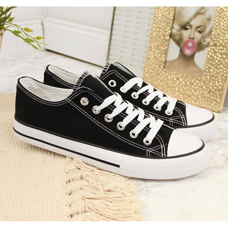 Atletico crne tekstilne niske tenisice crna 2