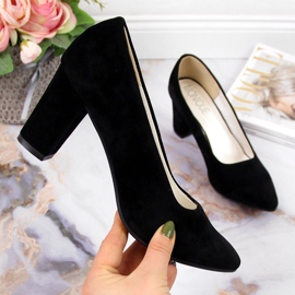 Pumpe na post crni Monique antilop crna 1