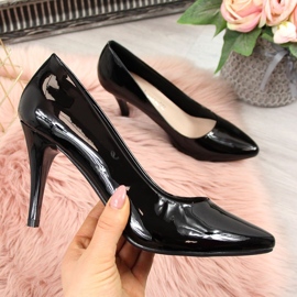 Pumpe na crnoj lakiranoj stiletto Sergio Leone crna 1