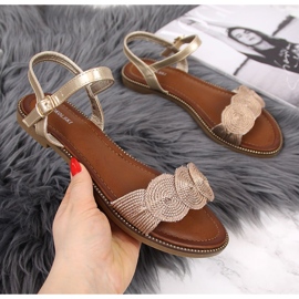 Ženske ravne zlatne sandale T.Sokolski zlatni 2