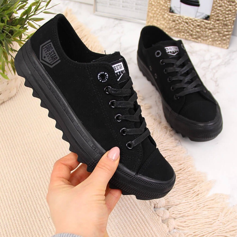Crne tekstilne niske tenisice Big Star FF274248 crna 2