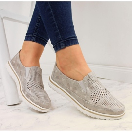 Ženske zlatne ažurne kožne cipele Jezzi zlatni 1