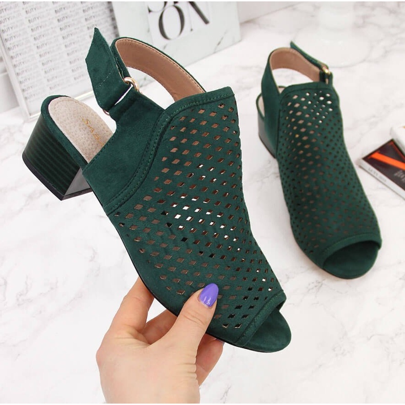 Zelene Sabatina ažur zelene ženske sandale zelena 2