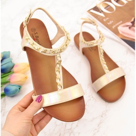 S.Barski Ženske sandale s lančićem holo bež S. Bararski 2