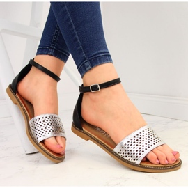 Ženske sandale sa zakovicama crne i srebrne Filippo crno 1